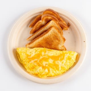 Ham and Cheese Omelet  with Toast
